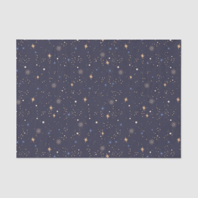 Kinder Starry Night Sky Stars im Weltraum Multicol Seidenpapier (Vorderseite)