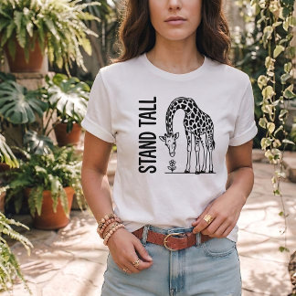 Kinder stehen hoch Giraffe T-Shirt Unisex-Geschenk