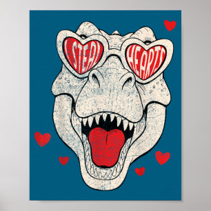 Kinder stehlen Herzen Trex Dino Junge Valentinstag Poster