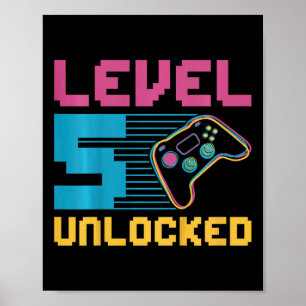 Kinder Stufe 5 Entsperrtes Gaming Geburtstag Poster