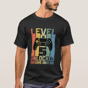 Kinder Stufe 5 Unverriegelter Geburtstag Gamer Pha T-Shirt