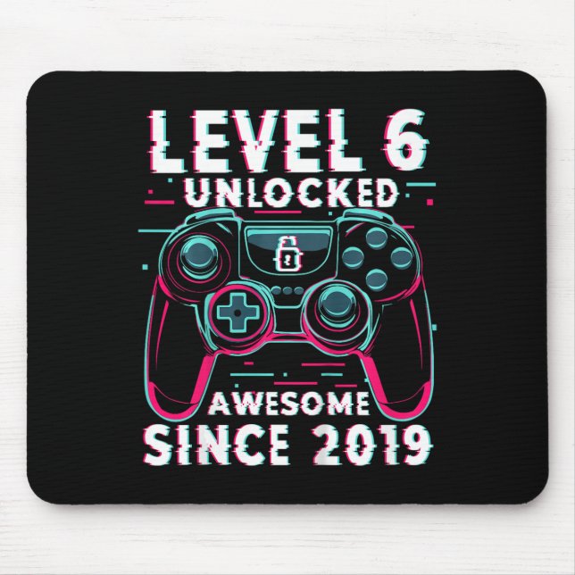 Kinder Stufe 6 freigeschaltet Videospiel 6. Geburt Mousepad (Vorne)