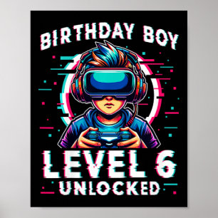Kinder Stufe 6 ungeschlossen 6 Jahre alter Geburts Poster