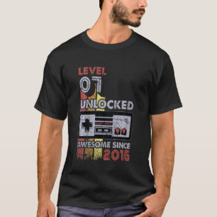 Kinder Stufe 7 Unverriegelter Gamer 7. Geburtstag T-Shirt