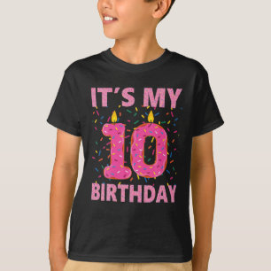Kinder Süße Donut Es ist mein 10. Geburtstag 10 Ja T-Shirt