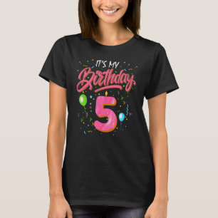 Kinder Sweet Donut Es ist mein 5. Geburtstag 5 Jah T-Shirt