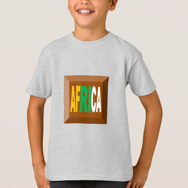 Kinder T - Shirt Asche DESIGN CHOCO AFRICA (Vorderseite)