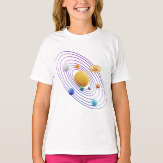 Kinder-T-Shirt-Design mit Planetennamen T-Shirt