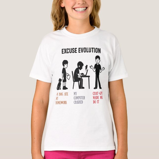 Kinder T - Shirt."Entschuldige Evolution" lustig - T-Shirt (Vorderseite)