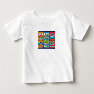 Kinder T - Shirt "Essen. Spiel. Schlafen. Wieder v