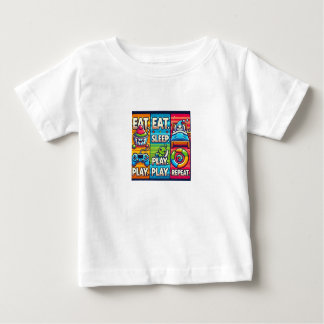 Kinder T - Shirt "Essen. Spiel. Schlafen. Wieder v