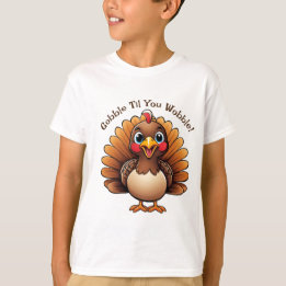 Kinder T - Shirt "Gobble Til You Wobble" mit der T