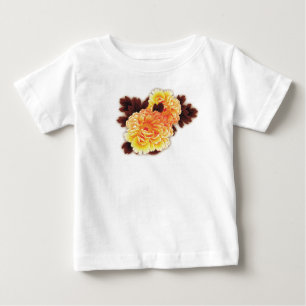 KINDER-T-SHIRT MIT BLUMEN UND INDIVIDUELLEM NAMEN BABY T-SHIRT