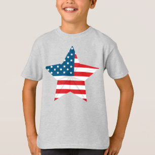 Kinder T - Shirt-Patriotic Flag Star T-Shirt