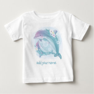 KINDER T - SHIRT: ZWEI DOLPHINEN BABY T-SHIRT