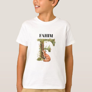 Kinder-T-Shirts Aquarell-Tier-Namens-Design T-Shirt