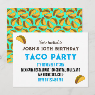 Kinder Taco Night Birthday Party Einladung