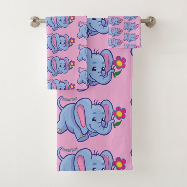 Kinder tanzen Elephant Daisy Badetuch Set (Insitu)