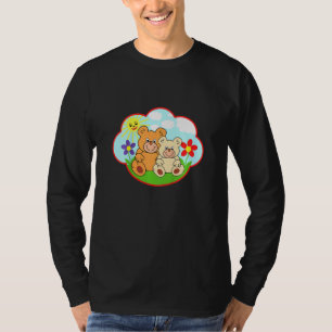 Kinder Teddybär im Sommer Sonnenwolken Blume 3 T-Shirt