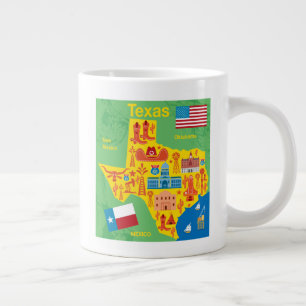 Kinder Texas Karte Jumbo-Tasse