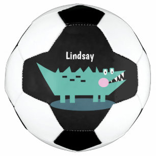 Kinder-Tier-Krokodil-Druck-Monogramm-Name  Fußball