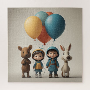 Kinder Tiere Ballon Puzzle