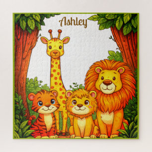 Kinder Tiere Zoo Dschungel Safari Puzzle