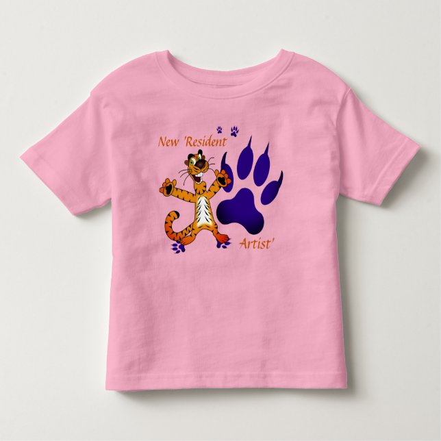 Kinder Tiger Tracks Künstlerisch Kleinkind T-shirt (Vorderseite)