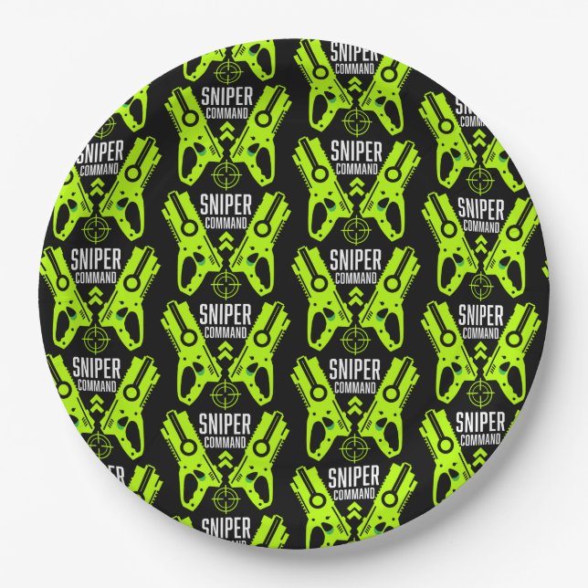 Kinder Toy Gun Battle Weihnachten Pappteller (Vorderseite)