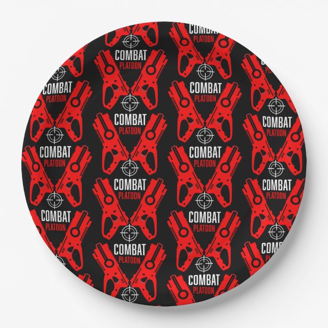 Kinder Toy Gun Battle Weihnachten Pappteller (Vorderseite)