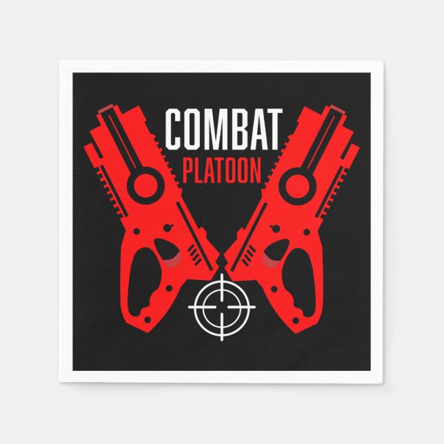 Kinder Toy Gun Battle Weihnachten Serviette (Vorderseite)