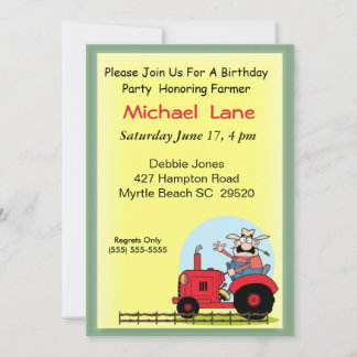 Kinder Tractor zum Geburtstag Einladung