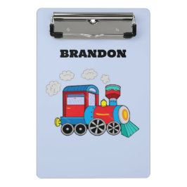 Kinder Train Boys Blue Individuelle Name Mini Klemmbrett