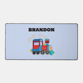 Kinder Train Boys Blue Individuelle Name Schreibtischunterlage