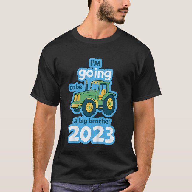 Kinder Traktor ich werde ein großer Bruder 2023 T-Shirt (Vorderseite)