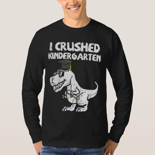 Kinder Trex Dino I zerschlug Kindergarten Letzten  T-Shirt (Vorderseite)
