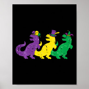 Kinder Trex Dinos Lila Gelbe grüne Kleinkinder Kin Poster