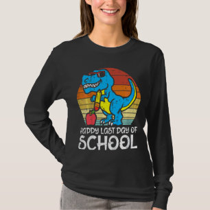 Kinder Trex glücklich Letzten Tag Schule Sunset Re T-Shirt