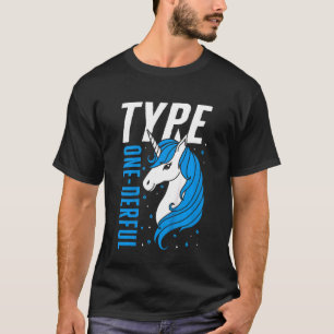 Kinder Typ eins Derful Unicorn T1d Mädchen Diabete T-Shirt