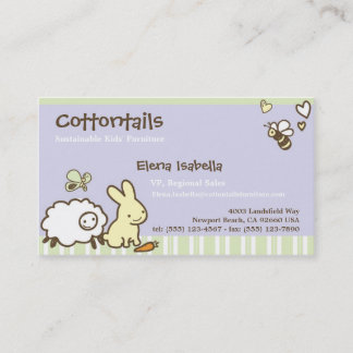 Kinder u. Familien-Karte mit süßen Tieren Visitenkarte