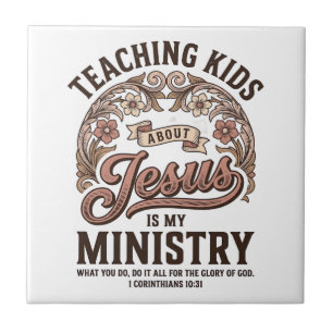 Kinder über Jesus unterrichten ist mein Amt Vintag Fliese