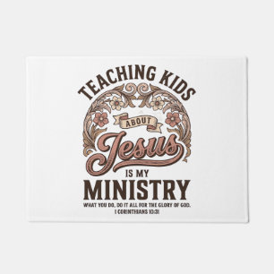 Kinder über Jesus unterrichten ist mein Amt Vintag Fußmatte