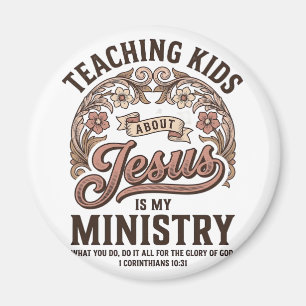 Kinder über Jesus unterrichten ist mein Amt Vintag Magnet