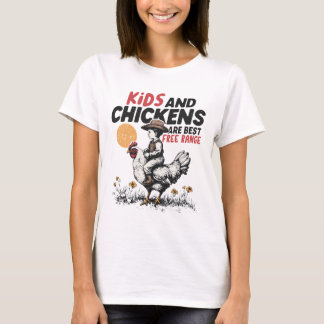 Kinder und Hühner Freilandhaltung Landdesign T-Shirt