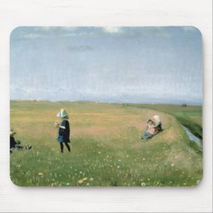 Kinder und junge Mädchen, die Blumen auswählen Mousepad