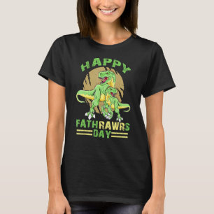 Kinder und Papa glücklich Fathraws Day Dinosaur T T-Shirt