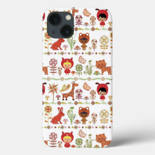 Kinder-und Tier-Muster iPhone 13 Hülle
