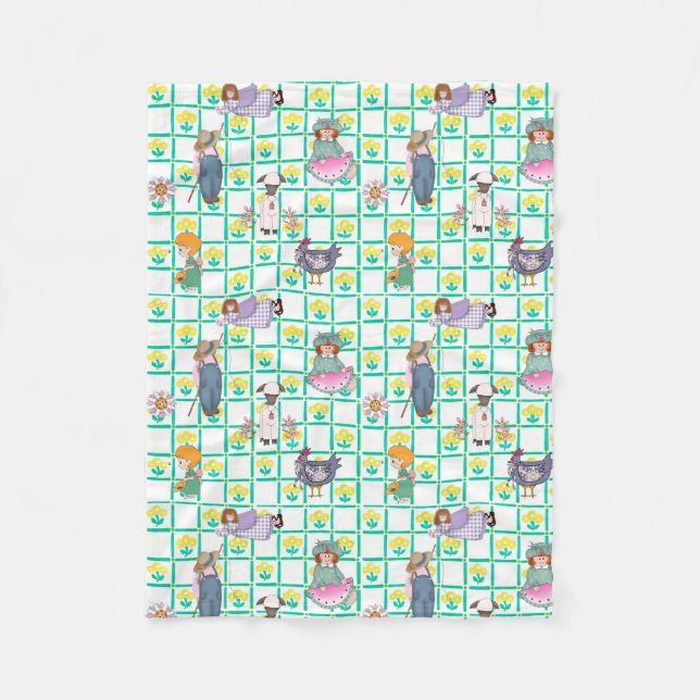 Kinder und Tiere Baby Blanket Fleecedecke (Vorderseite)