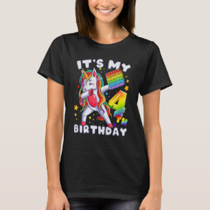 Kinder Unicorn, Geburtstagskind 4 Jahre alt, 4. Ge T-Shirt