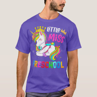 Kinder Unicorn Kleine Miss Vorschool Schüler zurüc T-Shirt